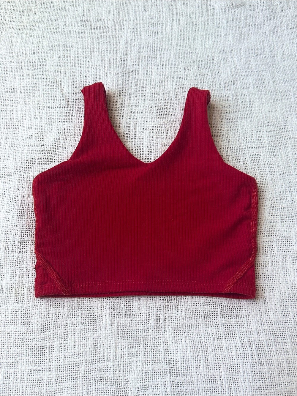 Tiger Friday Apple Red Ribbed V Neck Tank Top π Size Youth Large